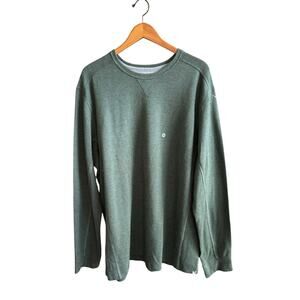 Eddie Bauer Favorite Thermal Crew Pullover Waffle Knit Green Men shirt 3XLT NWOT
